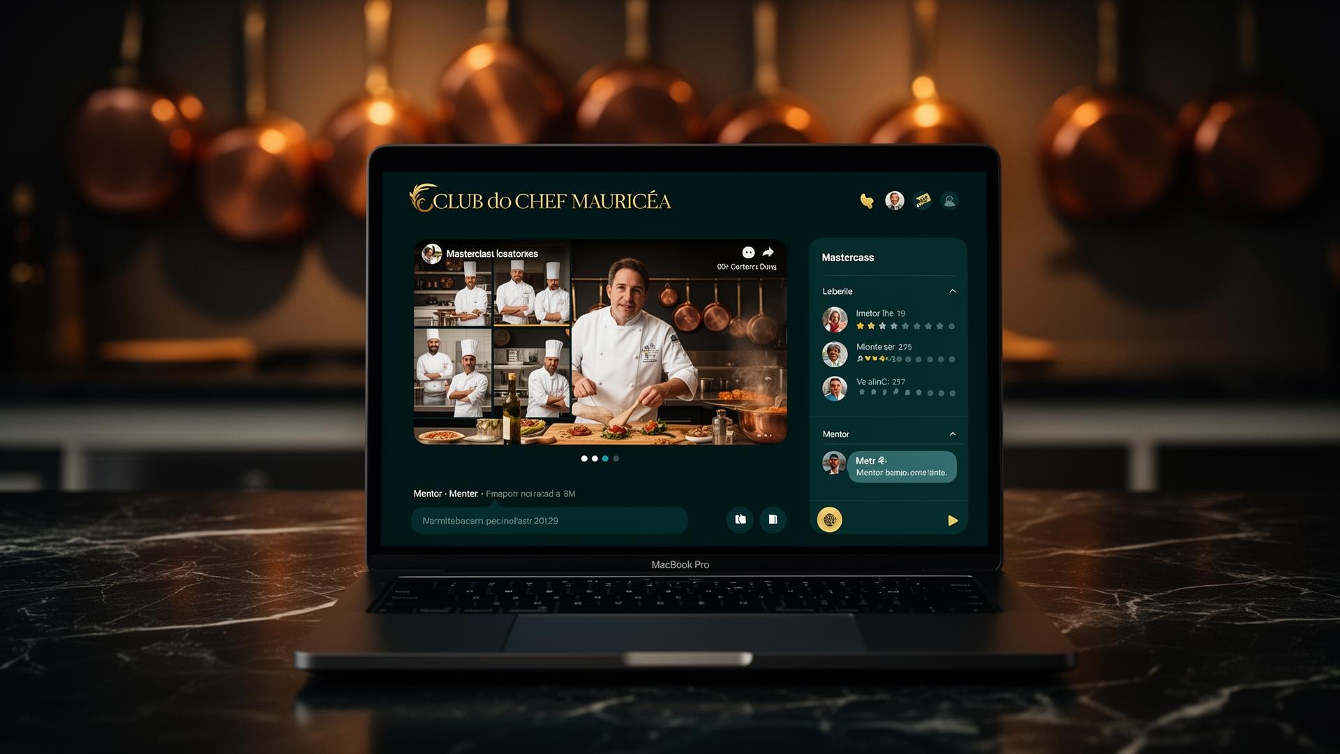 Plataforma Club do Chef Mauricéa em MacBook Pro